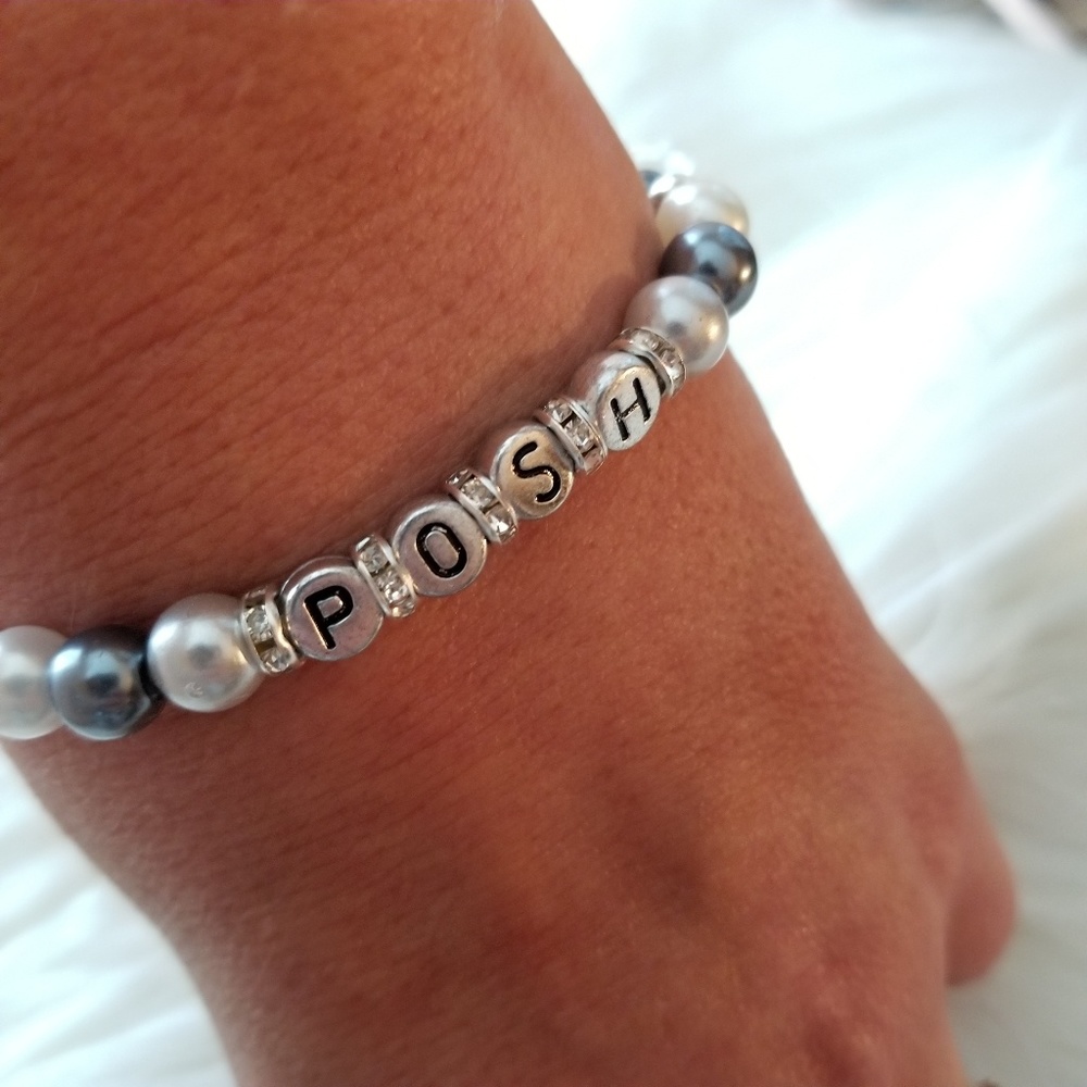 POSH Artisan Silver, Gunmetal & Pearl  Bracelet - Picture 8 of 8